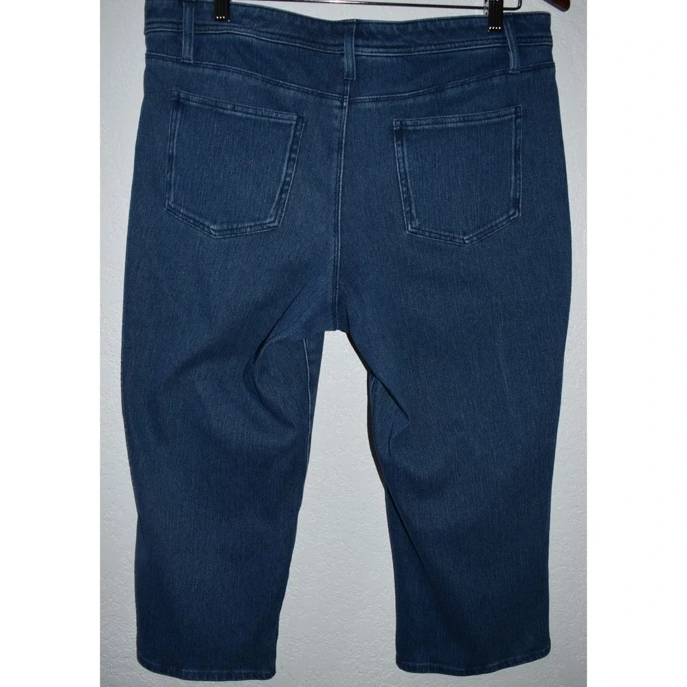 Coldwater Creek 14 Natural Fit Crop Jeans Stretch Blue Denim Capri Pant 5-Pocket